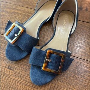 Talbots Leona Buckle Denim Flats - Women’s size 7m
